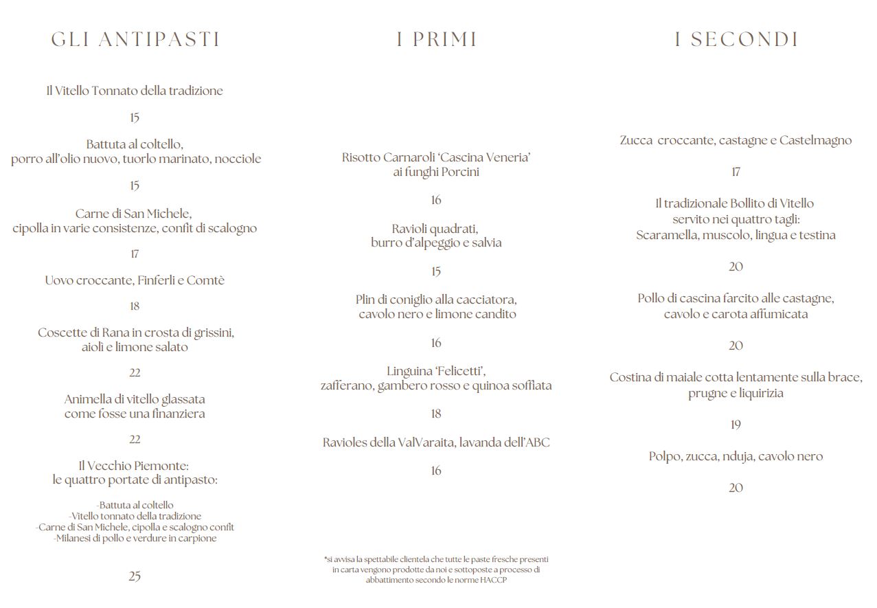 menù completo